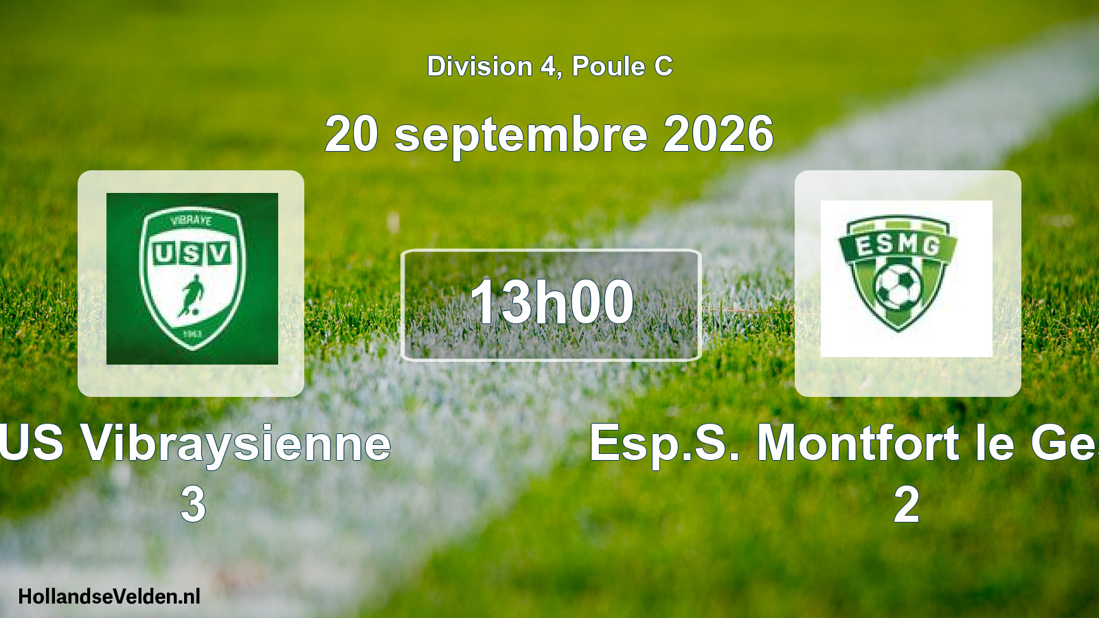 Match programmé: US Vibraysienne 3 - Esp.S. Montfort le Gesnois 2 (20 septembre 2026)