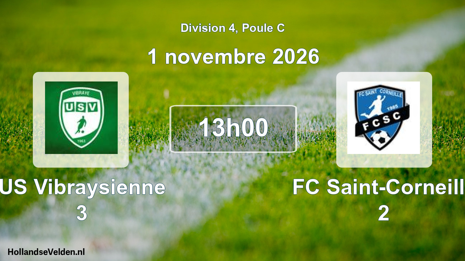 Match programmé: US Vibraysienne 3 - FC Saint-Corneille 2 (1 novembre 2026)