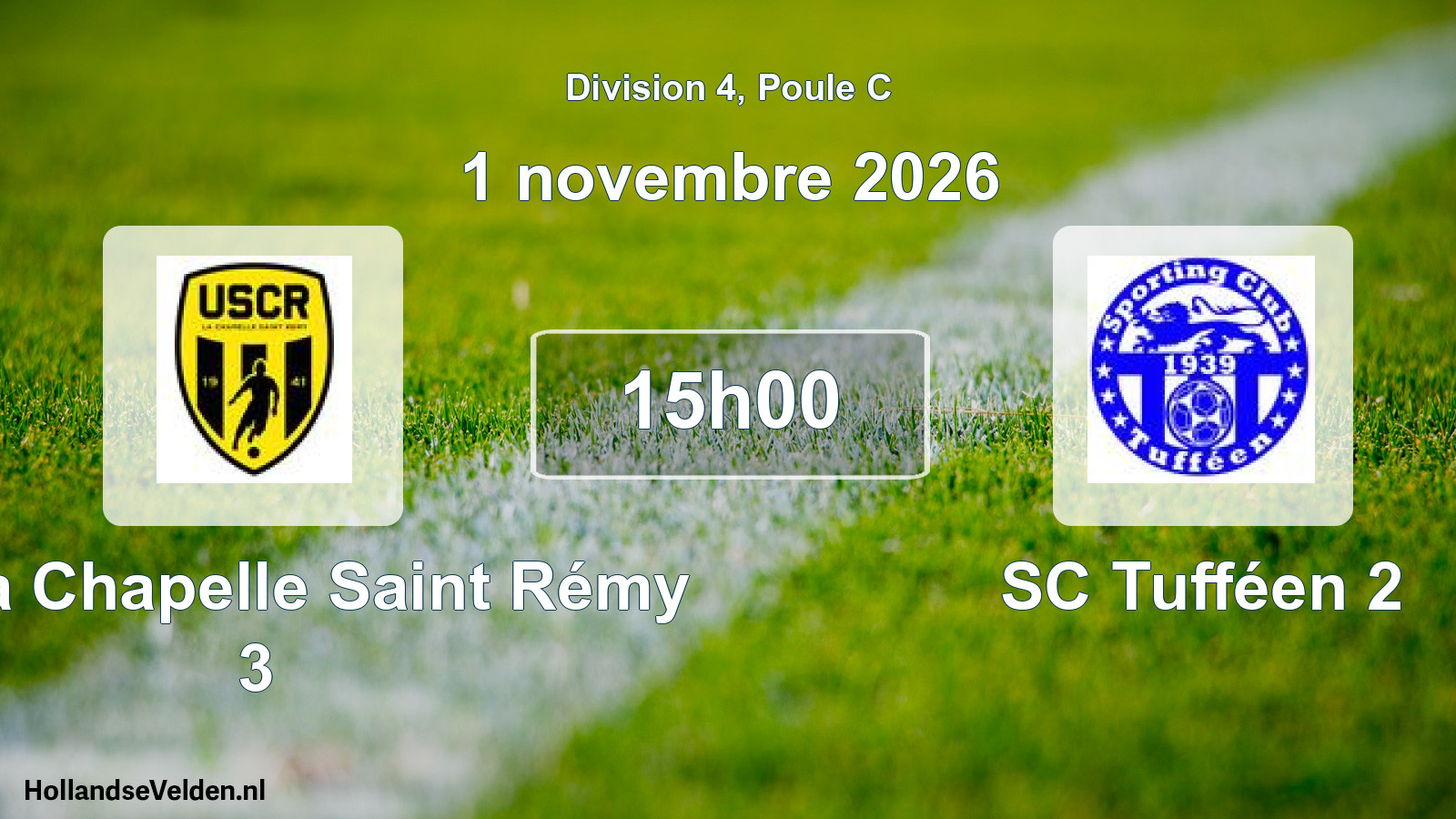 Match programmé: US La Chapelle Saint Rémy 3 - SC Tufféen 2 (1 novembre 2026)