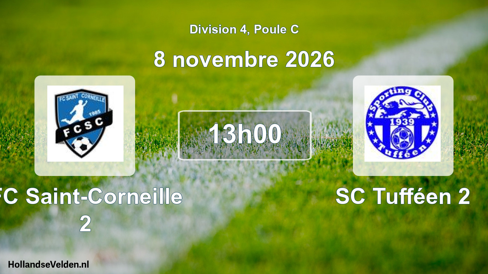 Match programmé: FC Saint-Corneille 2 - SC Tufféen 2 (8 novembre 2026)