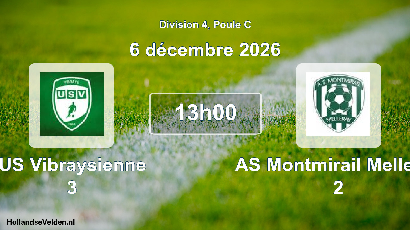 Match programmé: US Vibraysienne 3 - AS Montmirail Melleray 2 (6 décembre 2026)