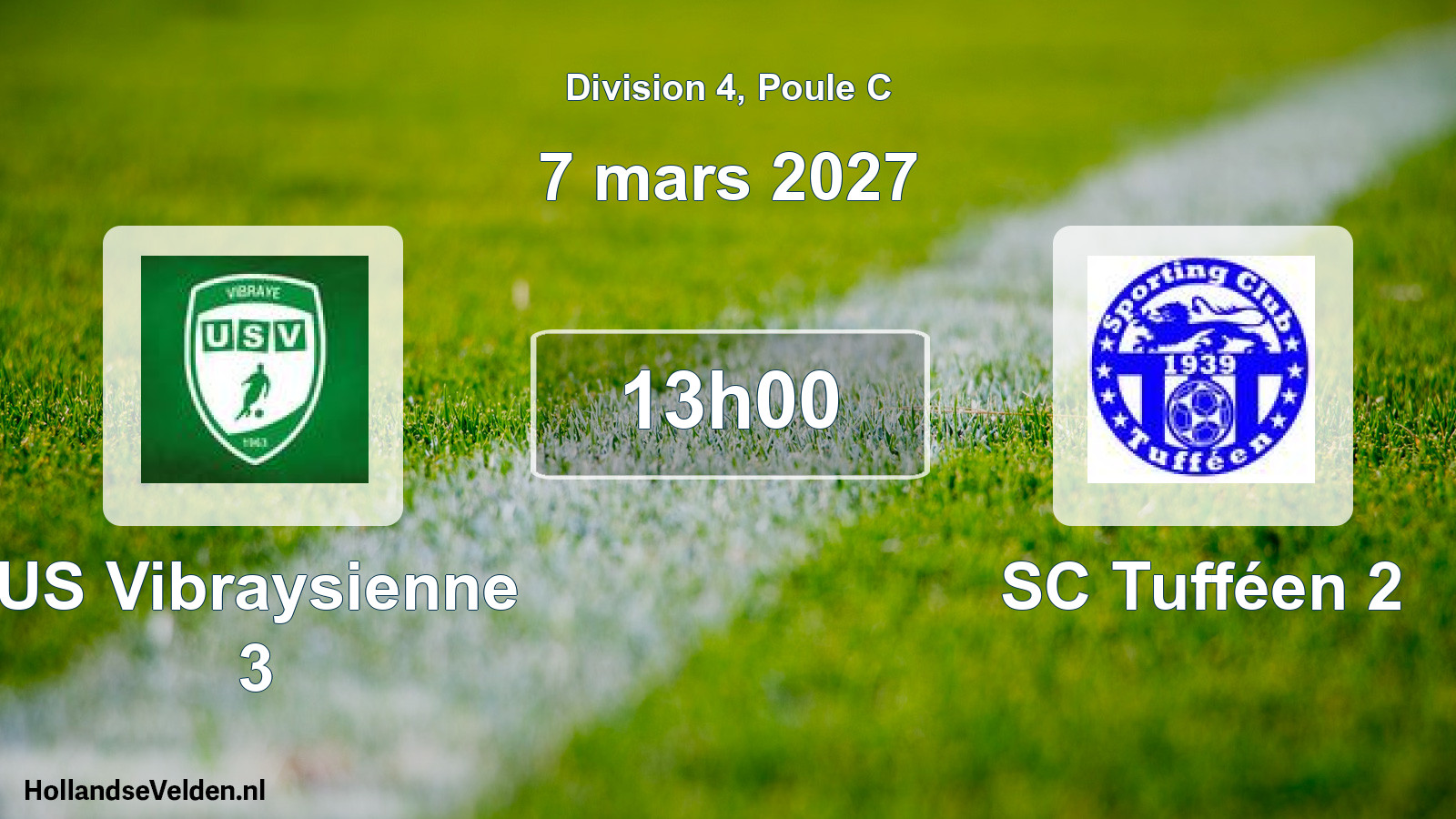 Match programmé: US Vibraysienne 3 - SC Tufféen 2 (7 mars 2027)