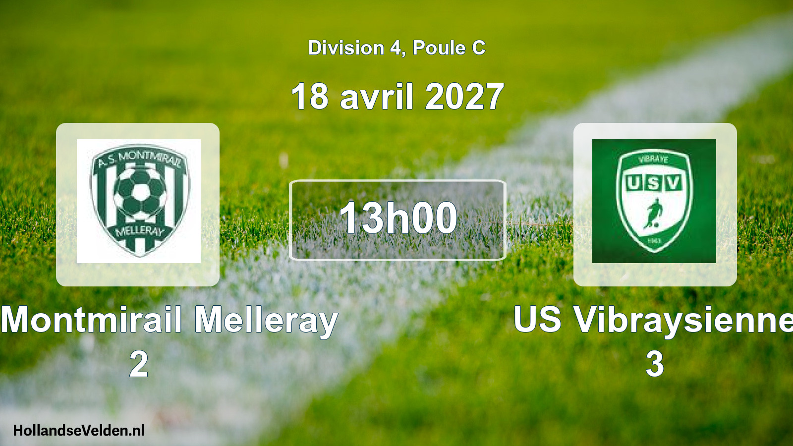 Match programmé: AS Montmirail Melleray 2 - US Vibraysienne 3 (18 avril 2027)