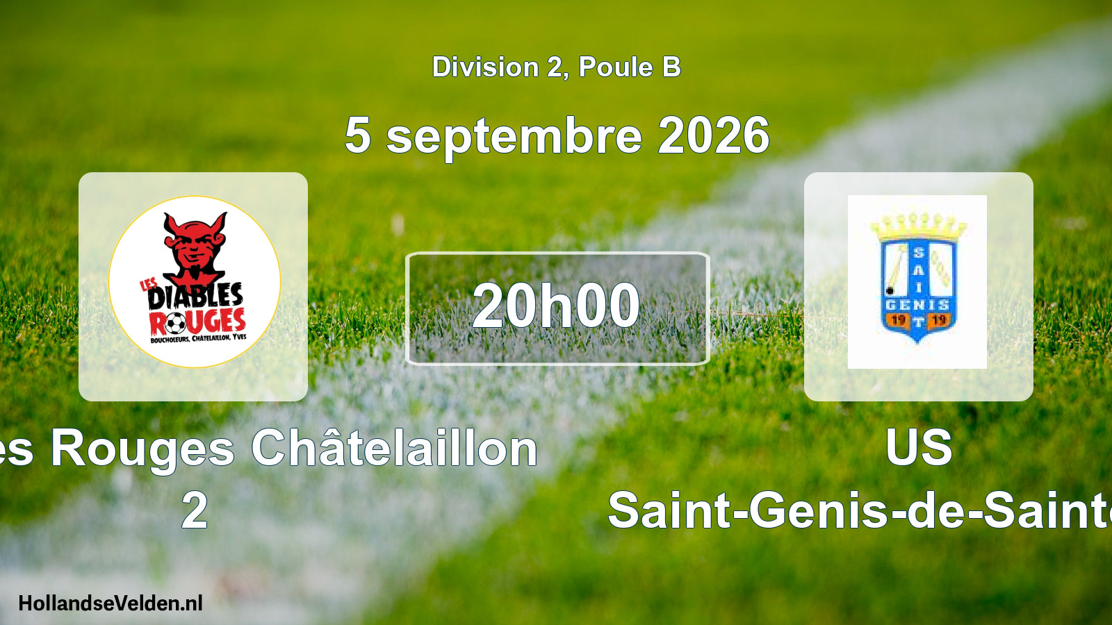 Scheduled Match: Diables Rouges Châtelaillon 2 - US Saint-Genis-de-Saintonge (5 September 2026)