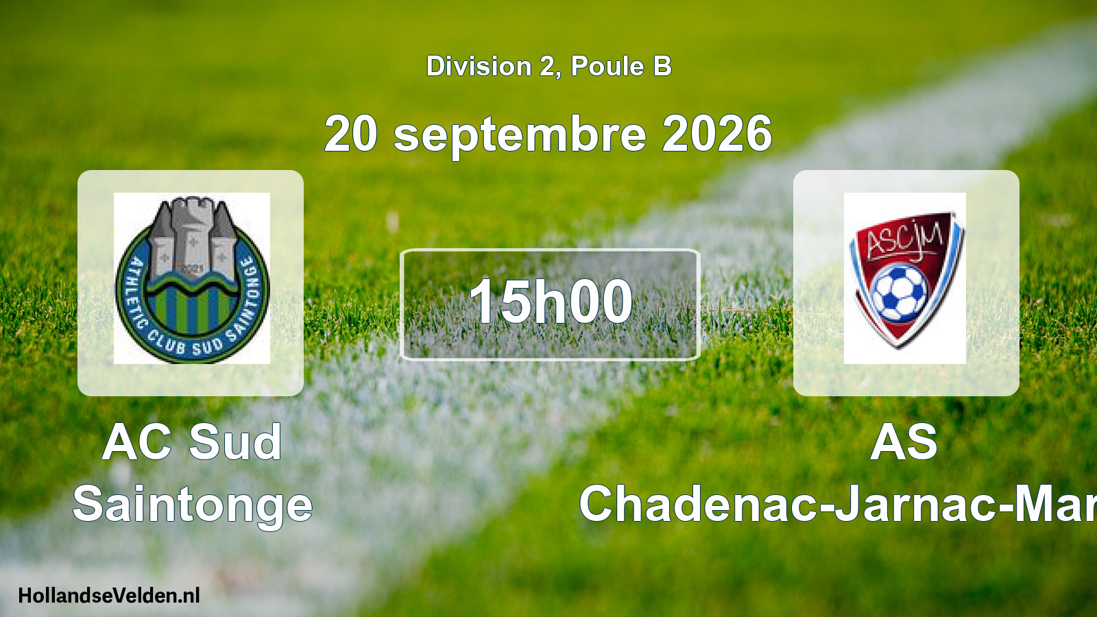 Match programmé: AC Sud Saintonge - AS Chadenac-Jarnac-Marignac (20 septembre 2026)