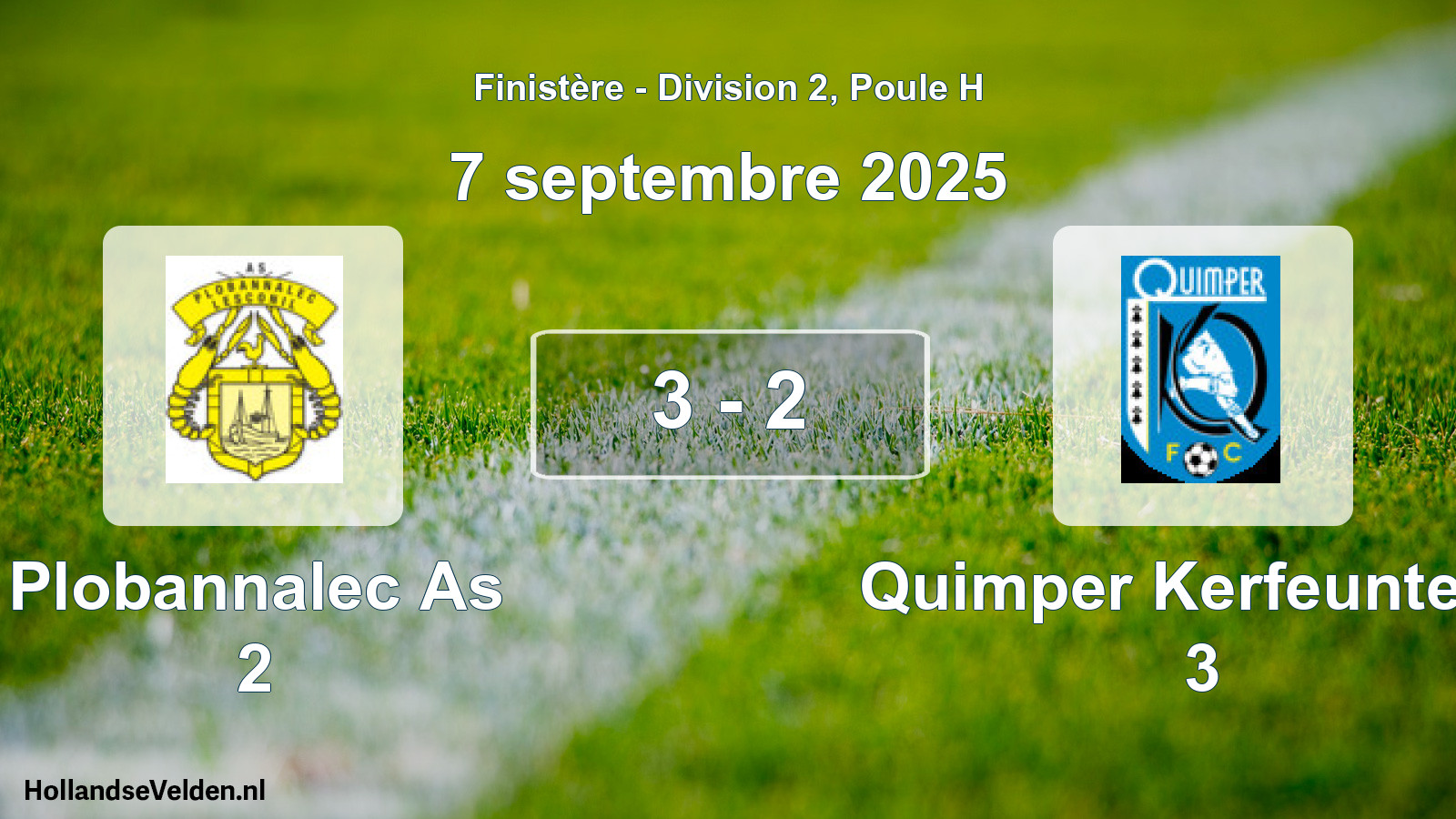 Gespeelde wedstrijd: Plobannalec As 2 - Quimper Kerfeunteun 3 3 - 2 (7 septembre 2025)