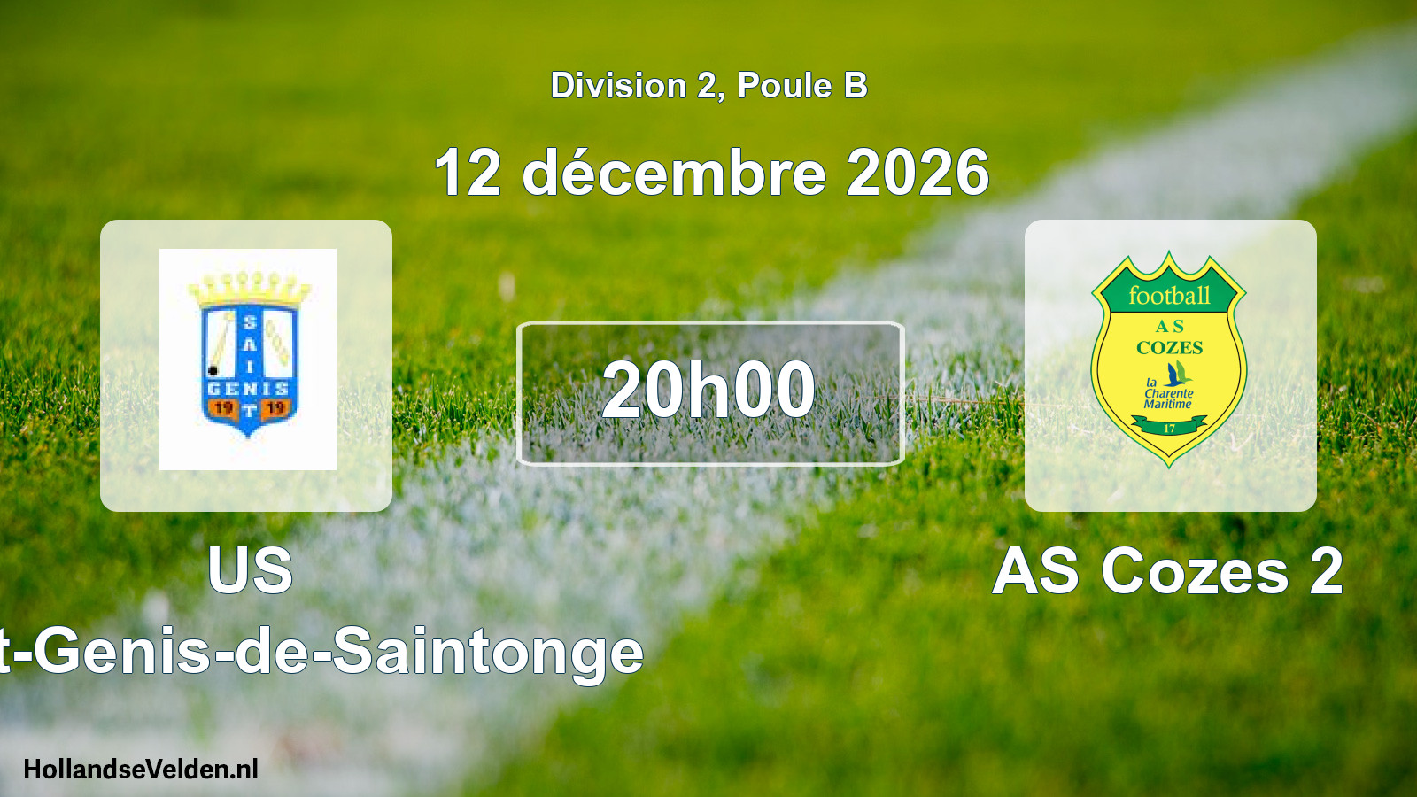 Scheduled Match: US Saint-Genis-de-Saintonge - AS Cozes 2 (12 December 2026)