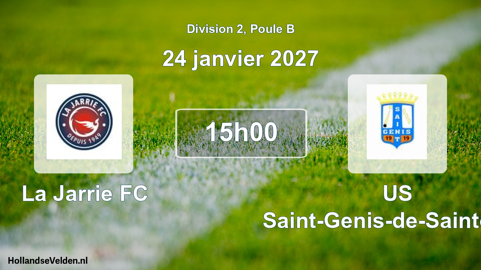 Scheduled Match: La Jarrie FC - US Saint-Genis-de-Saintonge (24 January 2027)