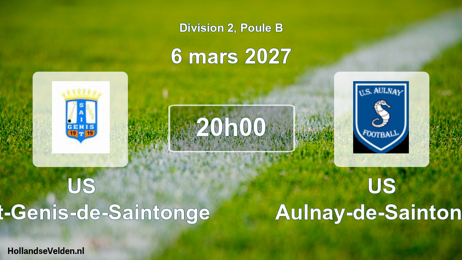 Scheduled Match: US Saint-Genis-de-Saintonge - US Aulnay-de-Saintonge (6 March 2027)