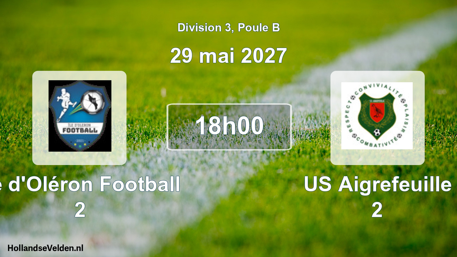 Match programmé: Île d'Oléron Football 2 - US Aigrefeuille 2 (29 mai 2027)