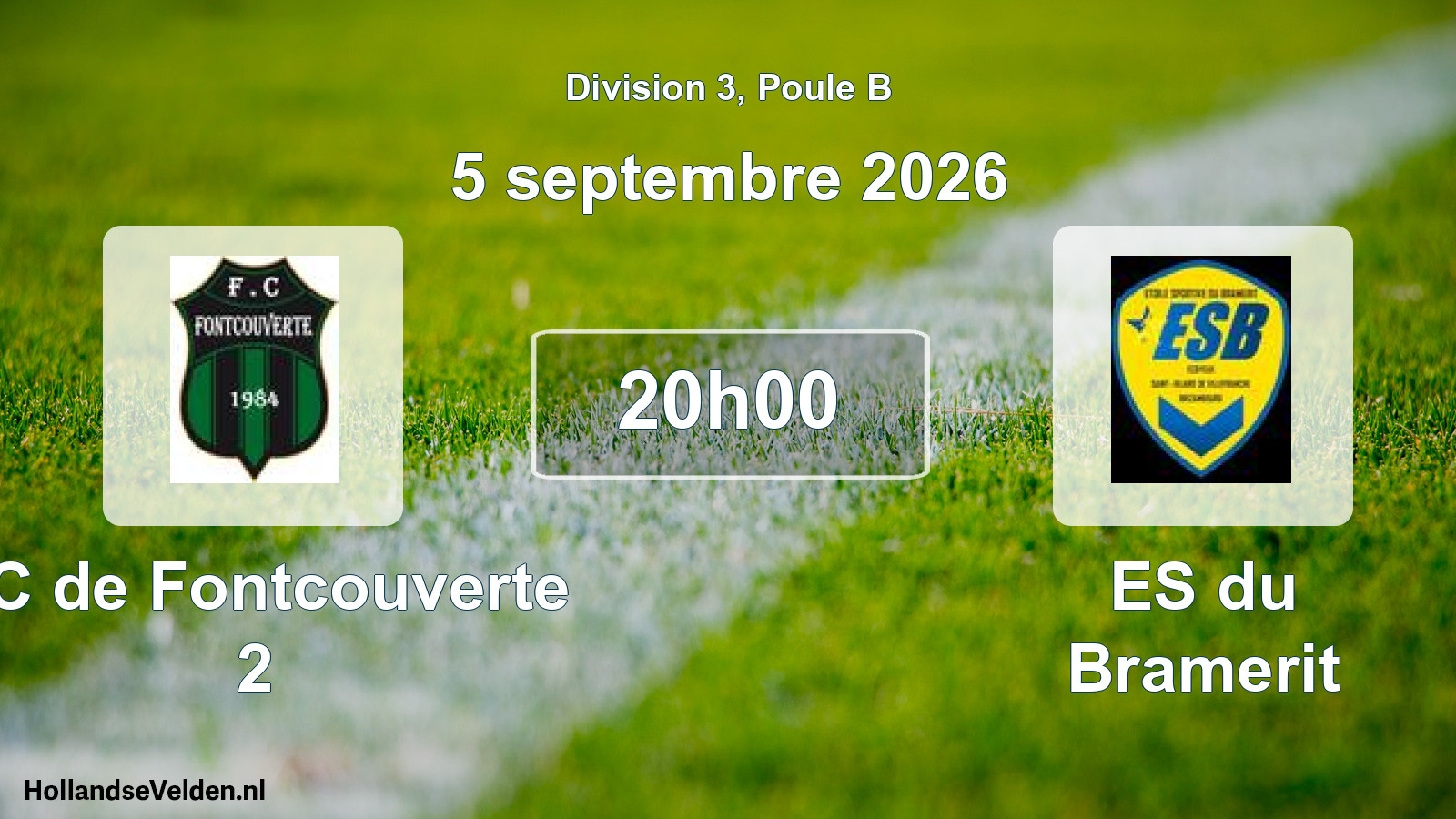 Scheduled Match: FC de Fontcouverte 2 - ES du Bramerit (5 September 2026)
