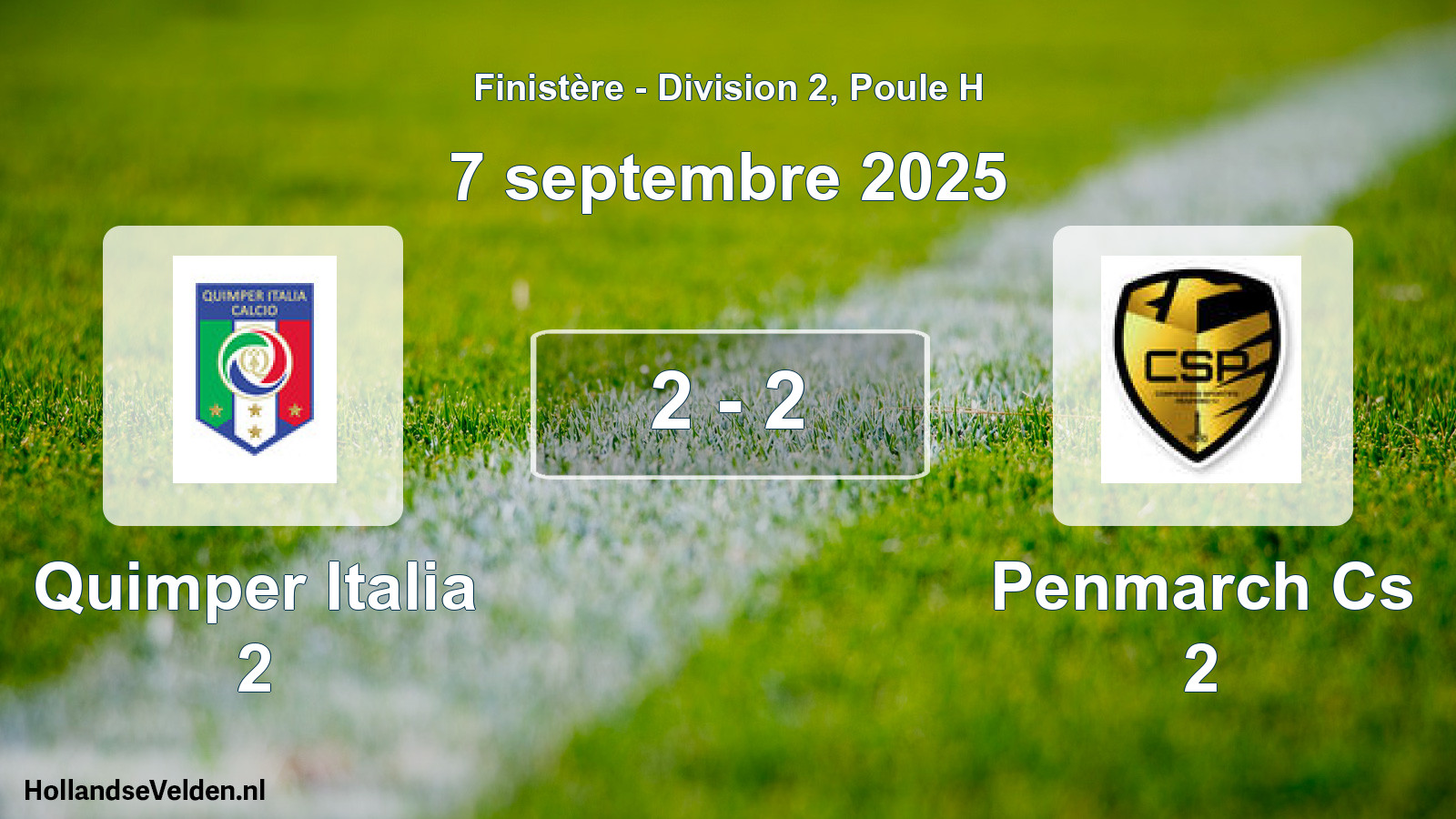 Gespeelde wedstrijd: Quimper Italia 2 - Penmarch Cs 2 2 - 2 (7 september 2025)