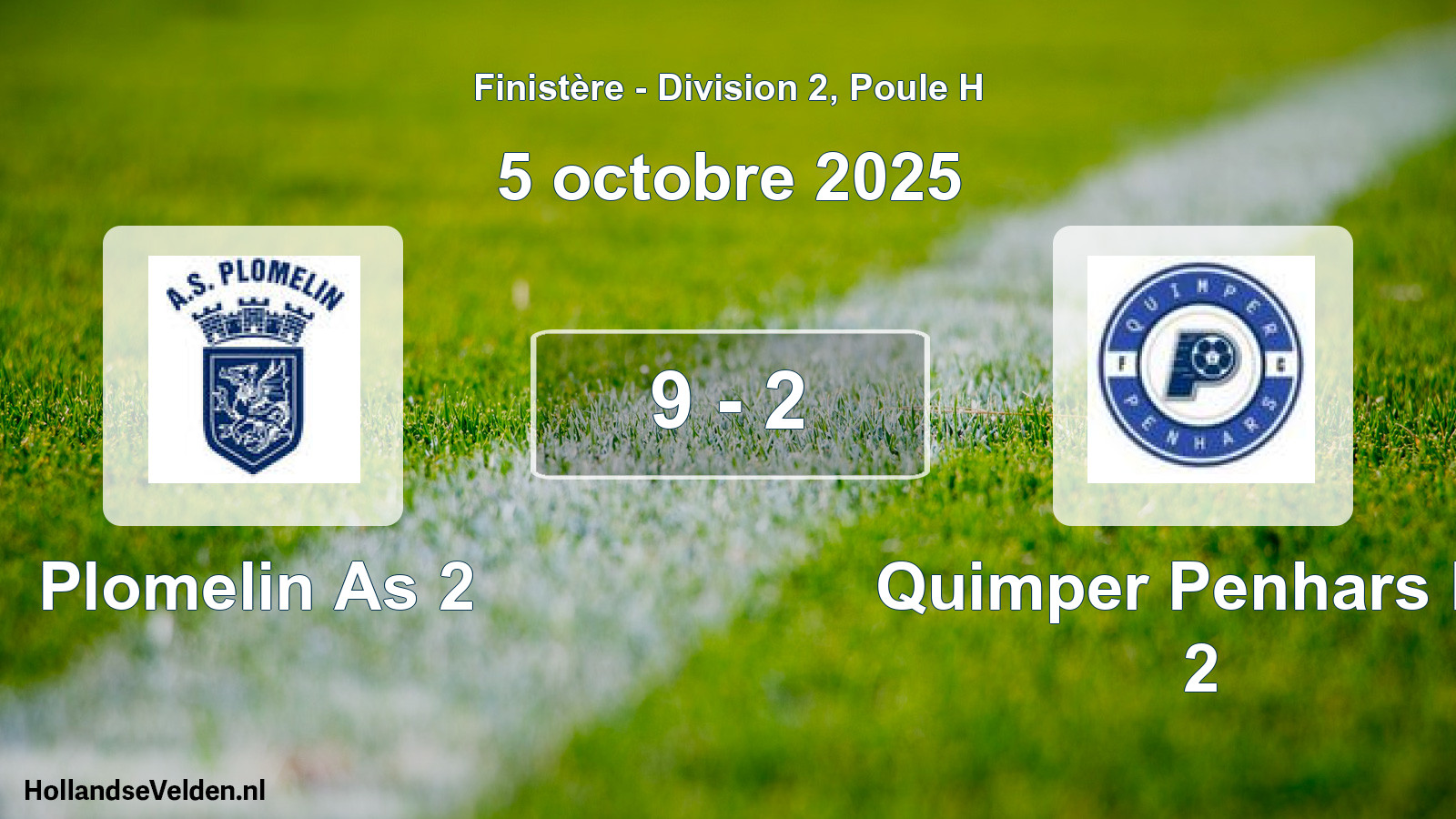 Total number of matches played: Plomelin As 2 - Quimper Penhars Fc 2 9 - 2 (5 October 2025)