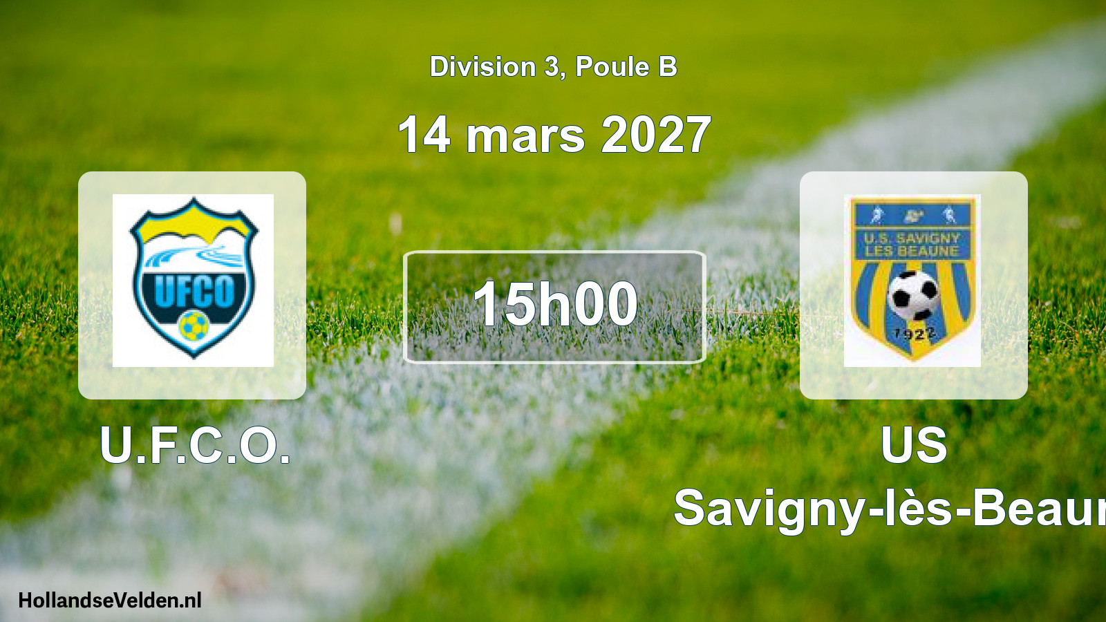 Match programmé: U.F.C.O. - US Savigny-lès-Beaune (14 mars 2027)