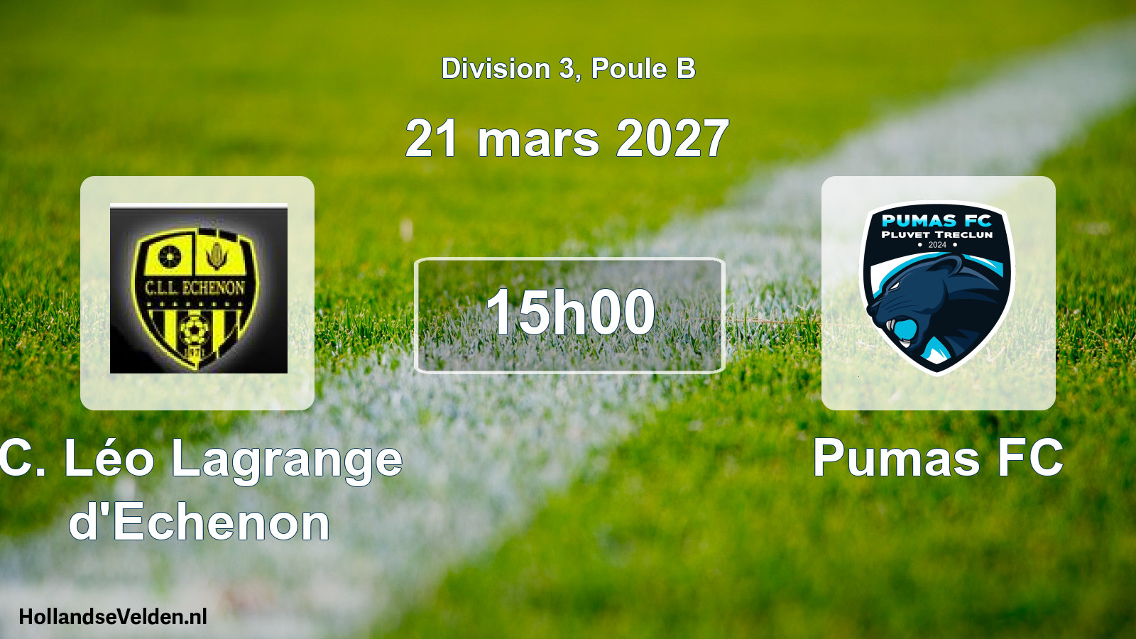 Scheduled Match: C. Léo Lagrange d'Echenon - Pumas FC (21 March 2027)