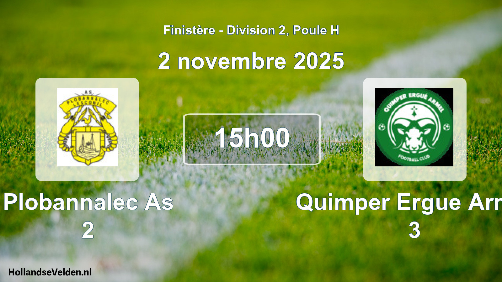 Geplande wedstrijd: Plobannalec As 2 - Quimper Ergue Armel 3 (2 novembre 2025)