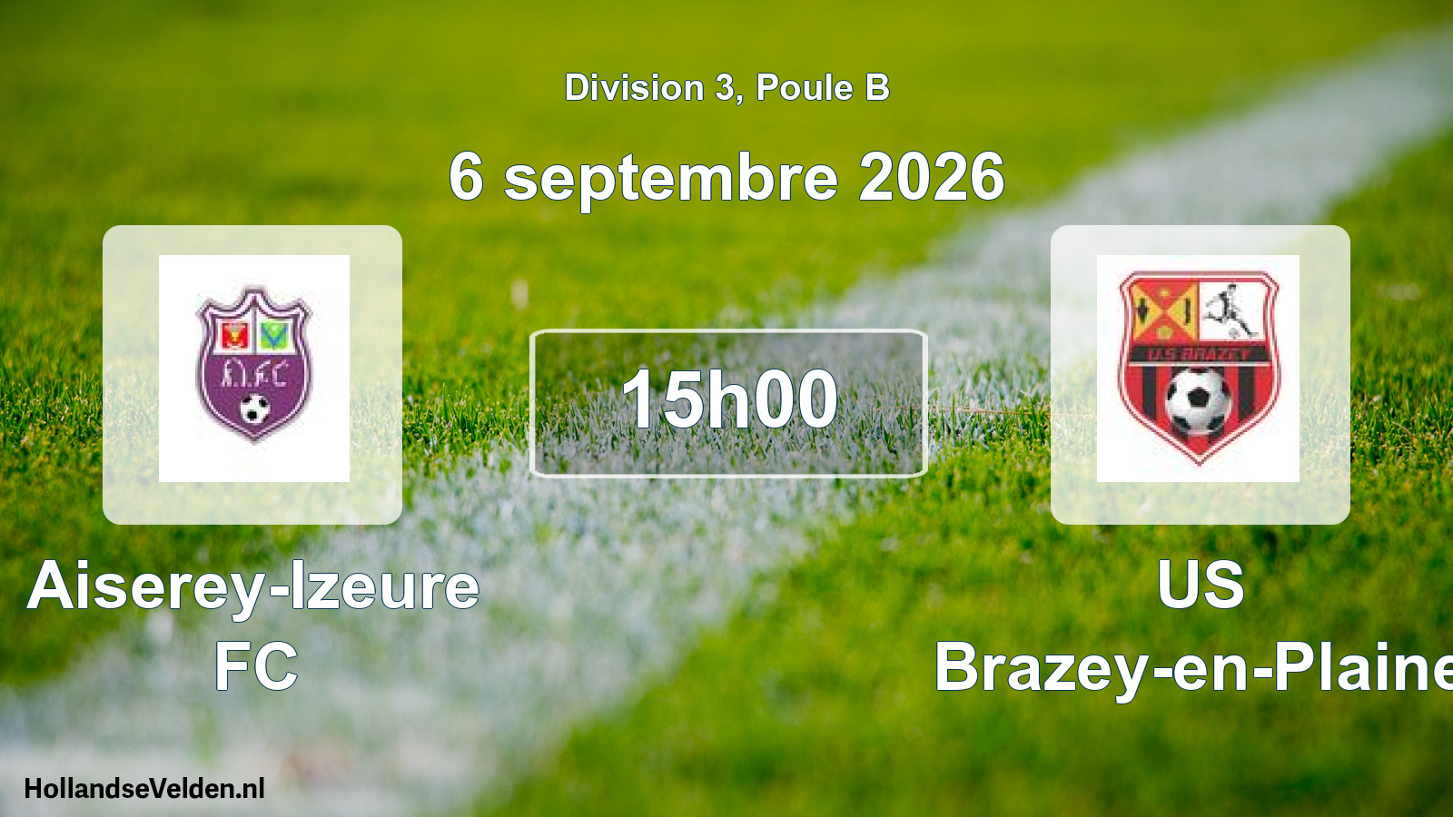 Scheduled Match: Aiserey-Izeure FC - US Brazey-en-Plaine (6 September 2026)