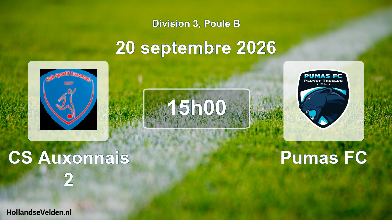 Scheduled Match: CS Auxonnais 2 - Pumas FC (20 September 2026)