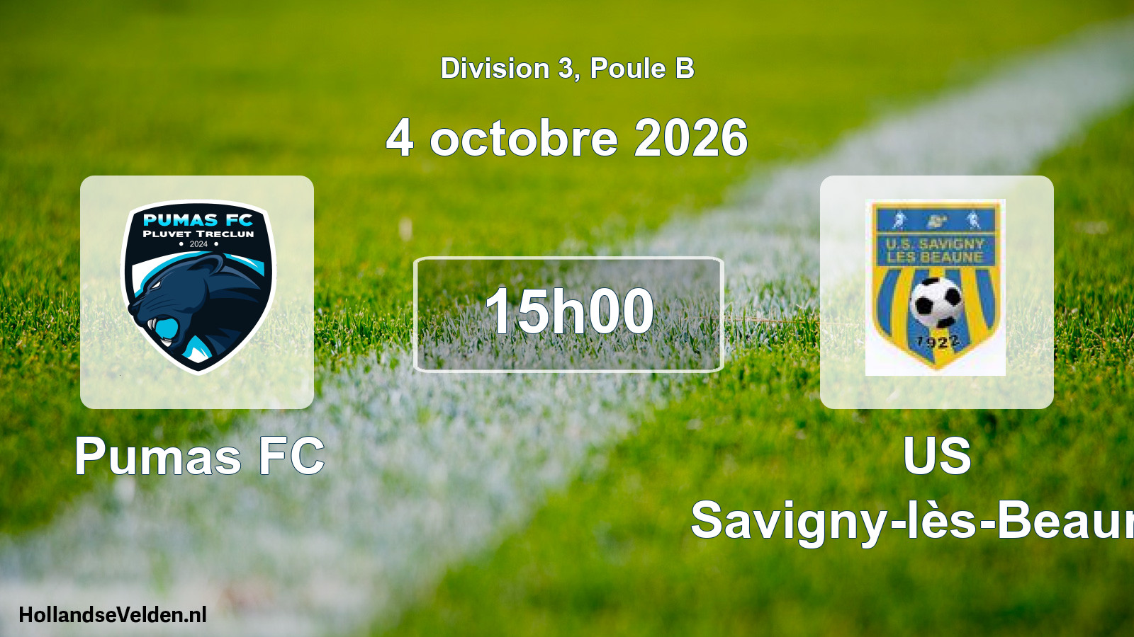 Geplande wedstrijd: Pumas FC - US Savigny-lès-Beaune (4 oktober 2026)