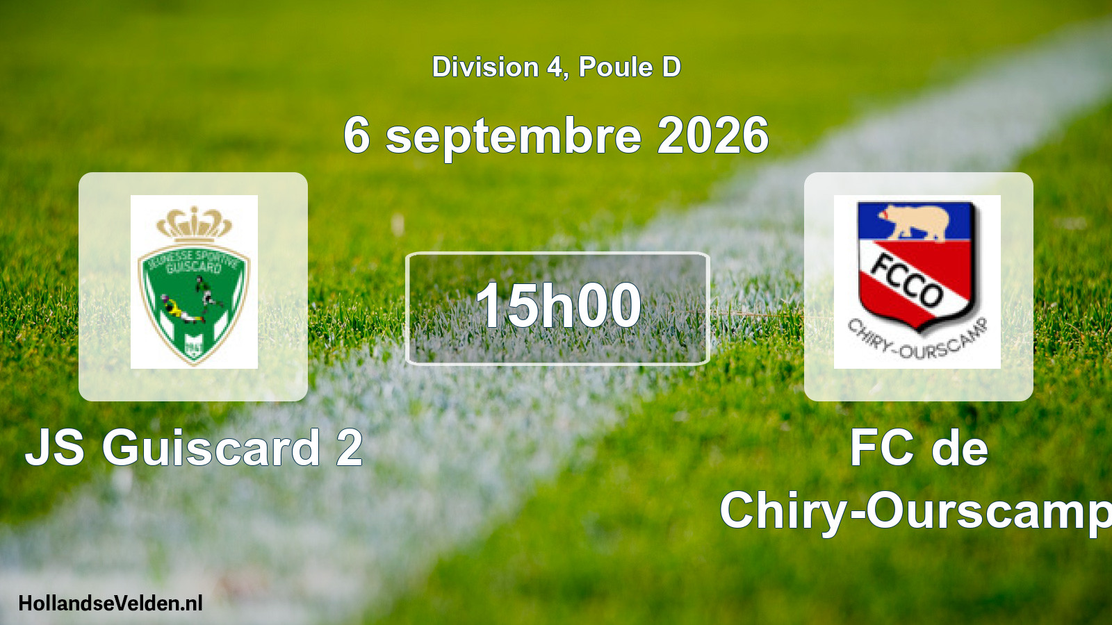 Scheduled Match: JS Guiscard 2 - FC de Chiry-Ourscamp (6 September 2026)