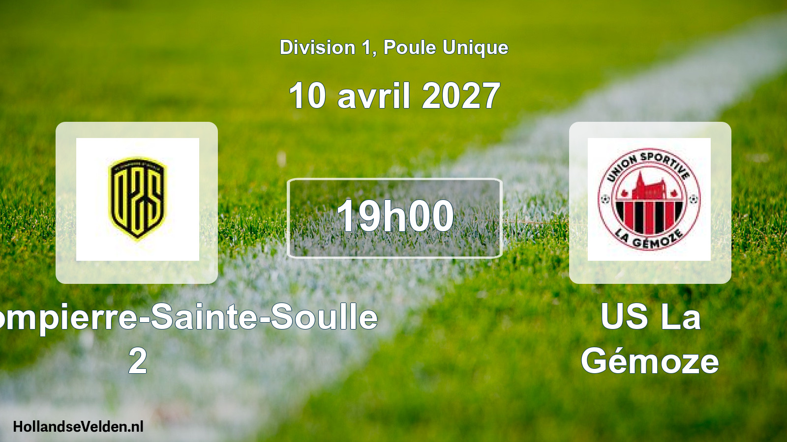 Geplande wedstrijd: FC Dompierre-Sainte-Soulle 2 - US La Gémoze (10 april 2027)