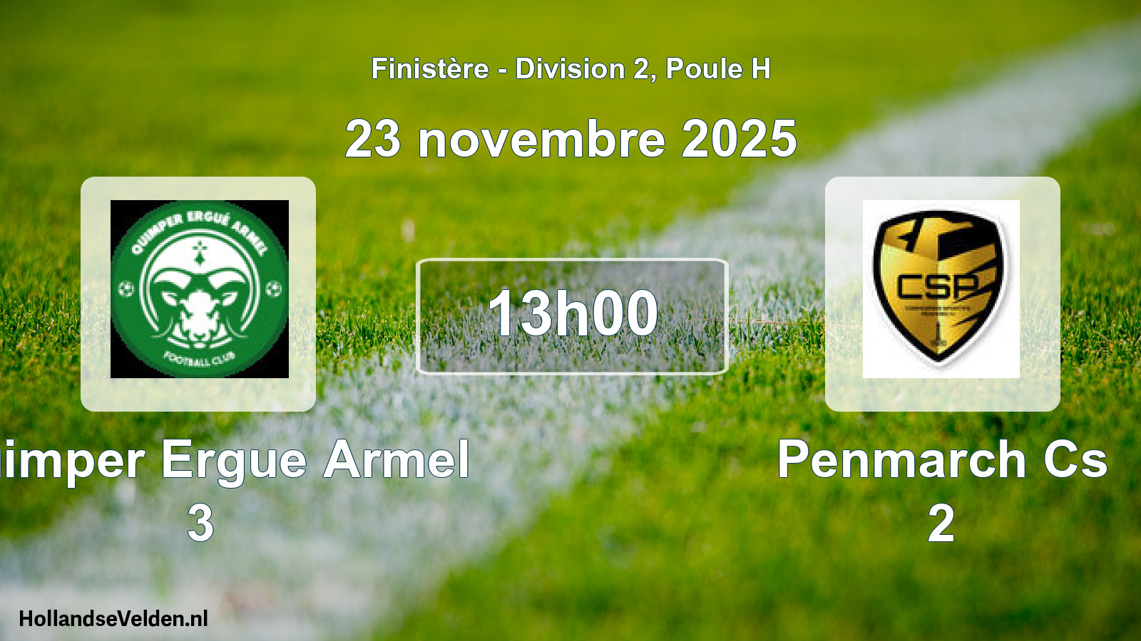 Geplande wedstrijd: Quimper Ergue Armel 3 - Penmarch Cs 2 (23 novembre 2025)