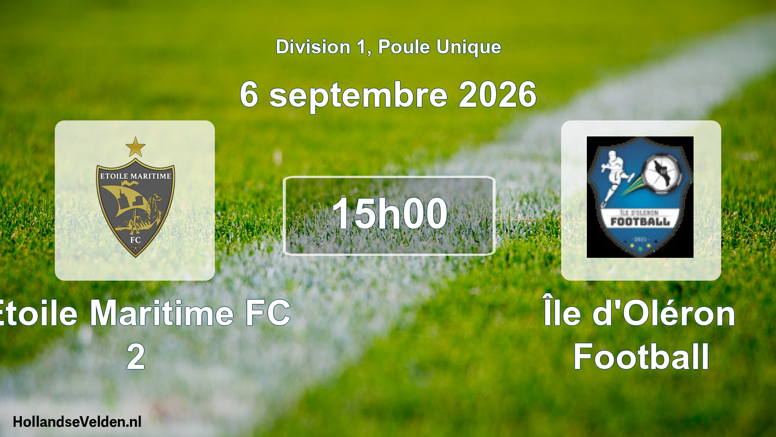 Scheduled Match: Étoile Maritime FC 2 - Île d'Oléron Football (6 September 2026)