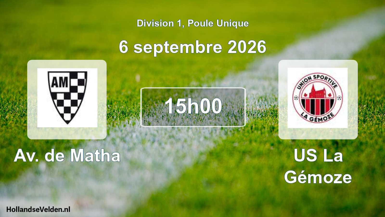 Geplande wedstrijd: Av. de Matha - US La Gémoze (6 september 2026)