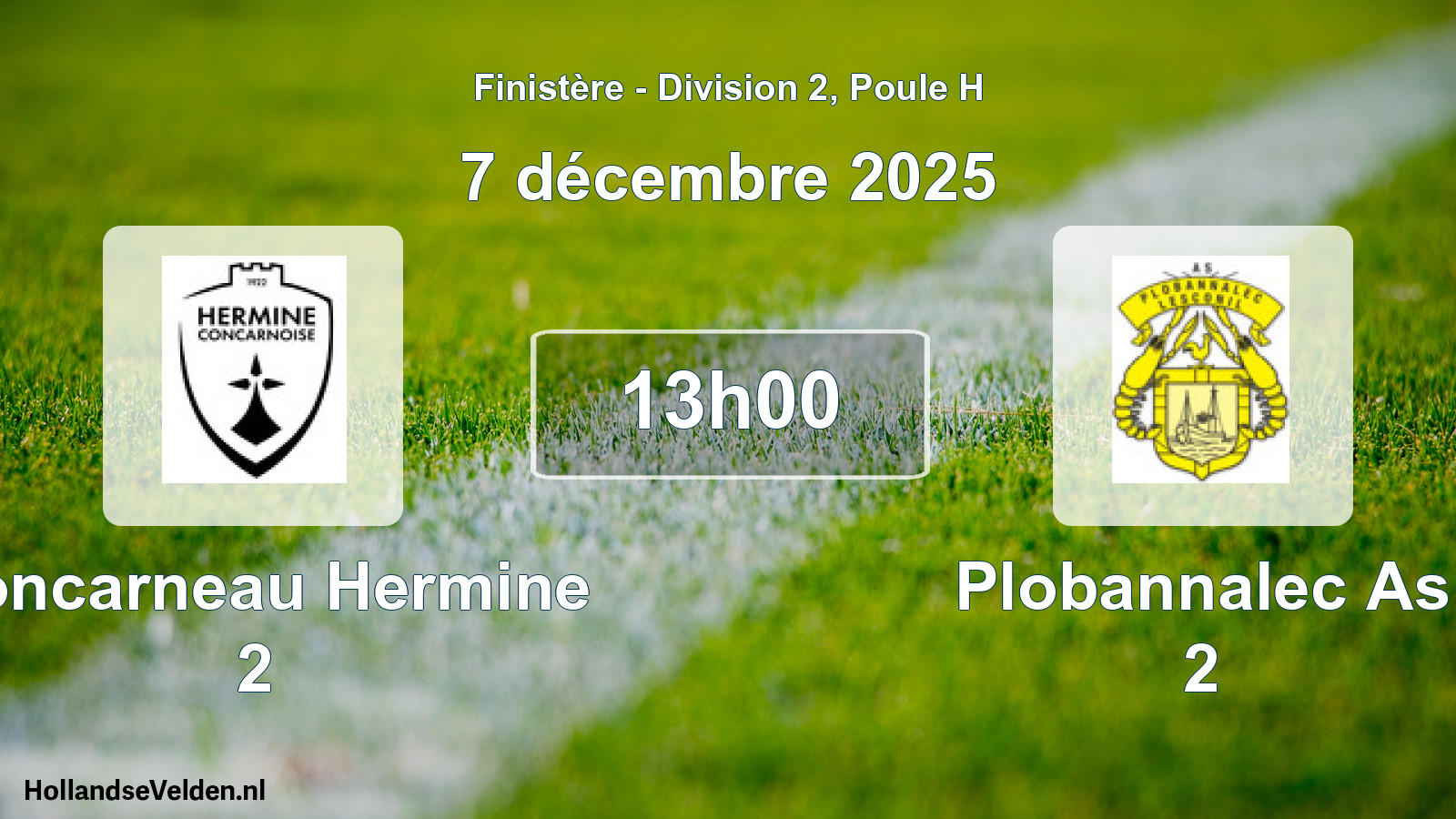 Geplande wedstrijd: Concarneau Hermine 2 - Plobannalec As 2 (7 décembre 2025)