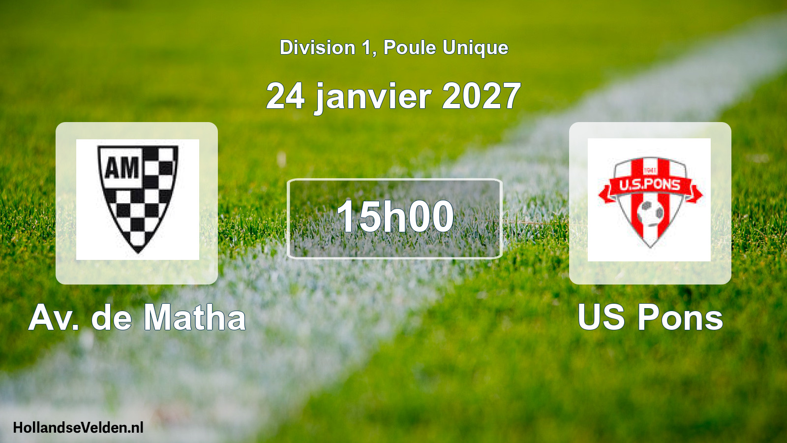 Geplande wedstrijd: Av. de Matha - US Pons (24 januari 2027)