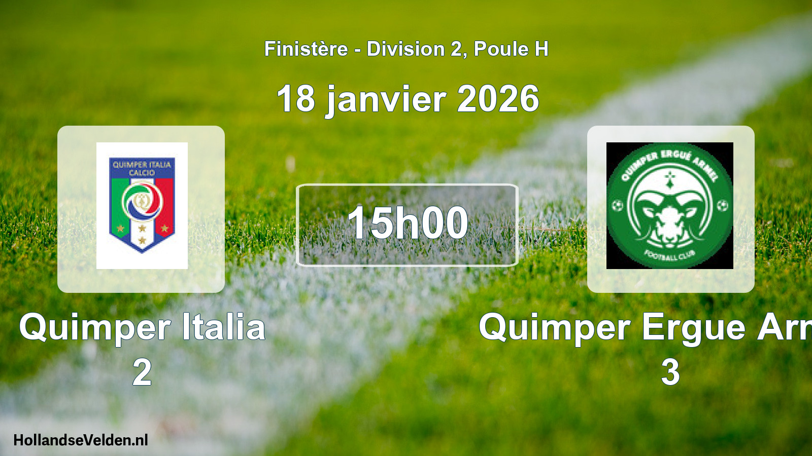 Scheduled Match: Quimper Italia 2 - Quimper Ergue Armel 3 (18 January 2026)