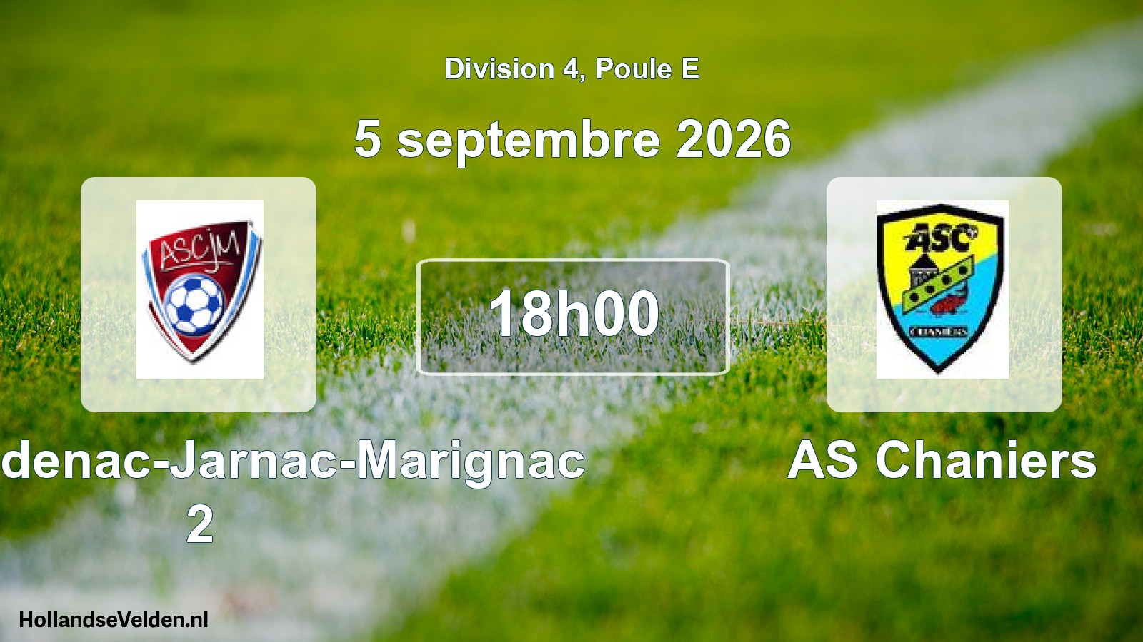 Scheduled Match: AS Chadenac-Jarnac-Marignac 2 - AS Chaniers (5 September 2026)
