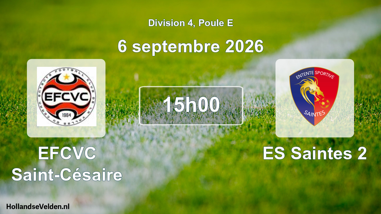 Match programmé: EFCVC Saint-Césaire - ES Saintes 2 (6 septembre 2026)