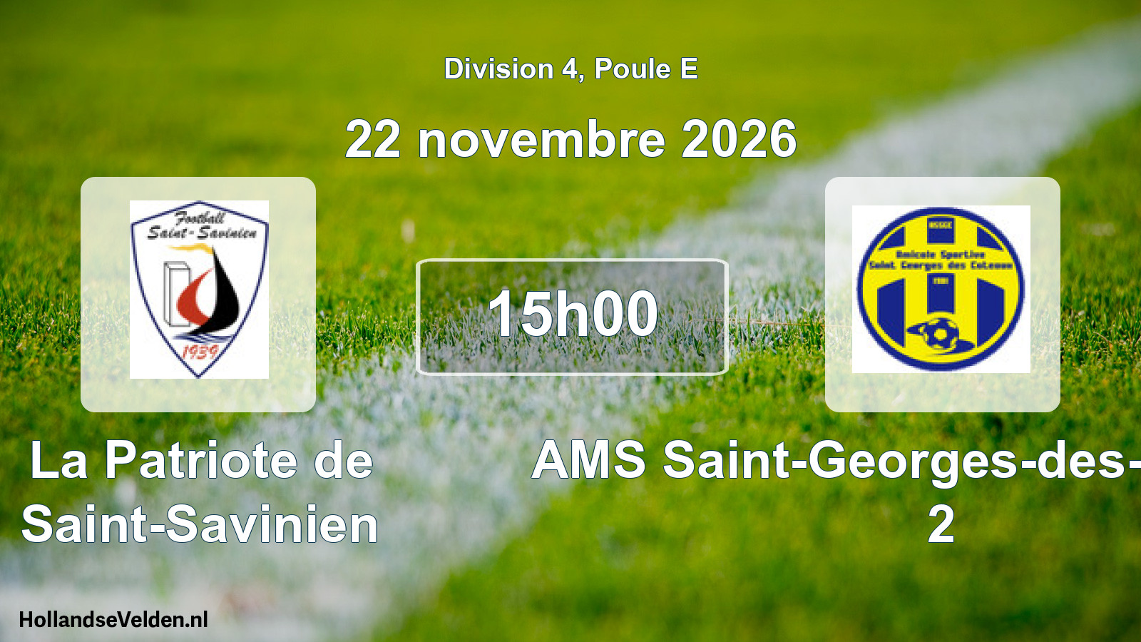 Geplande wedstrijd: La Patriote de Saint-Savinien - AMS Saint-Georges-des-Côteaux 2 (22 november 2026)
