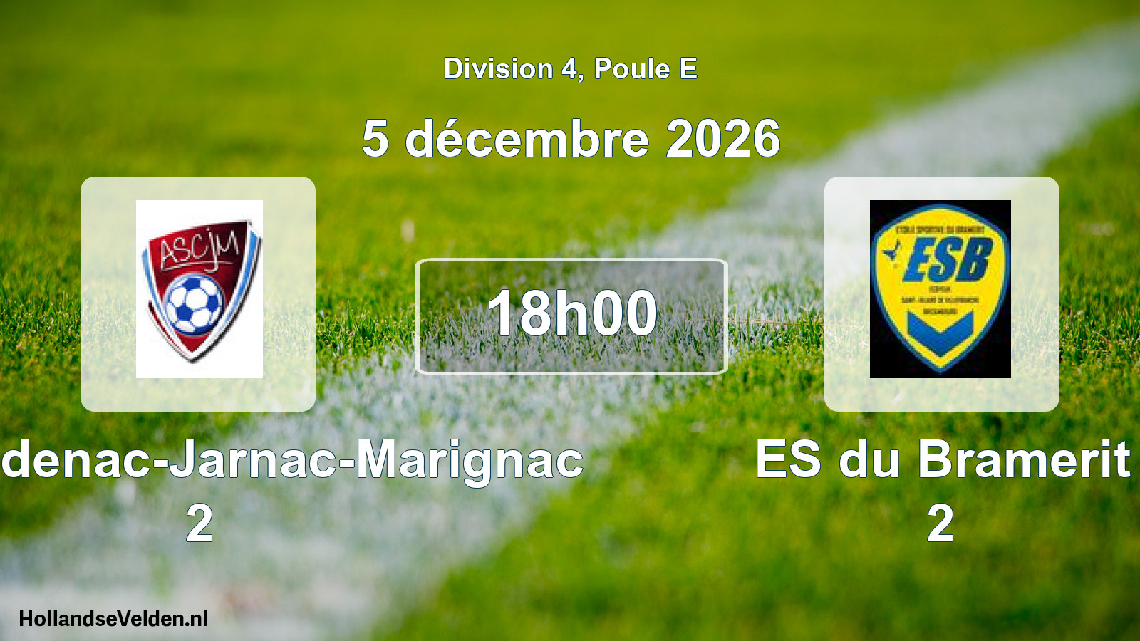 Scheduled Match: AS Chadenac-Jarnac-Marignac 2 - ES du Bramerit 2 (5 December 2026)