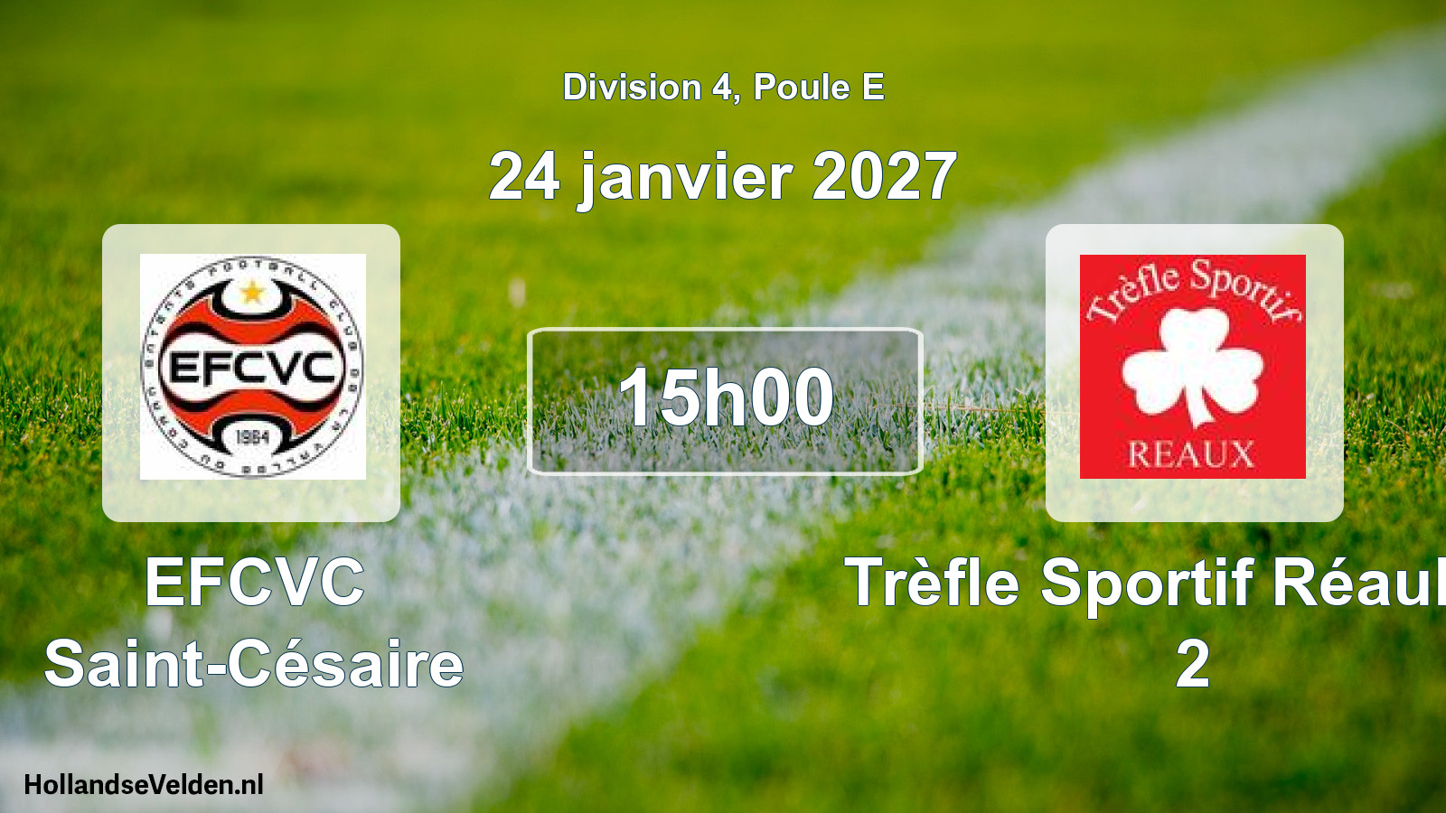 Scheduled Match: EFCVC Saint-Césaire - Trèfle Sportif Réaulais 2 (24 January 2027)