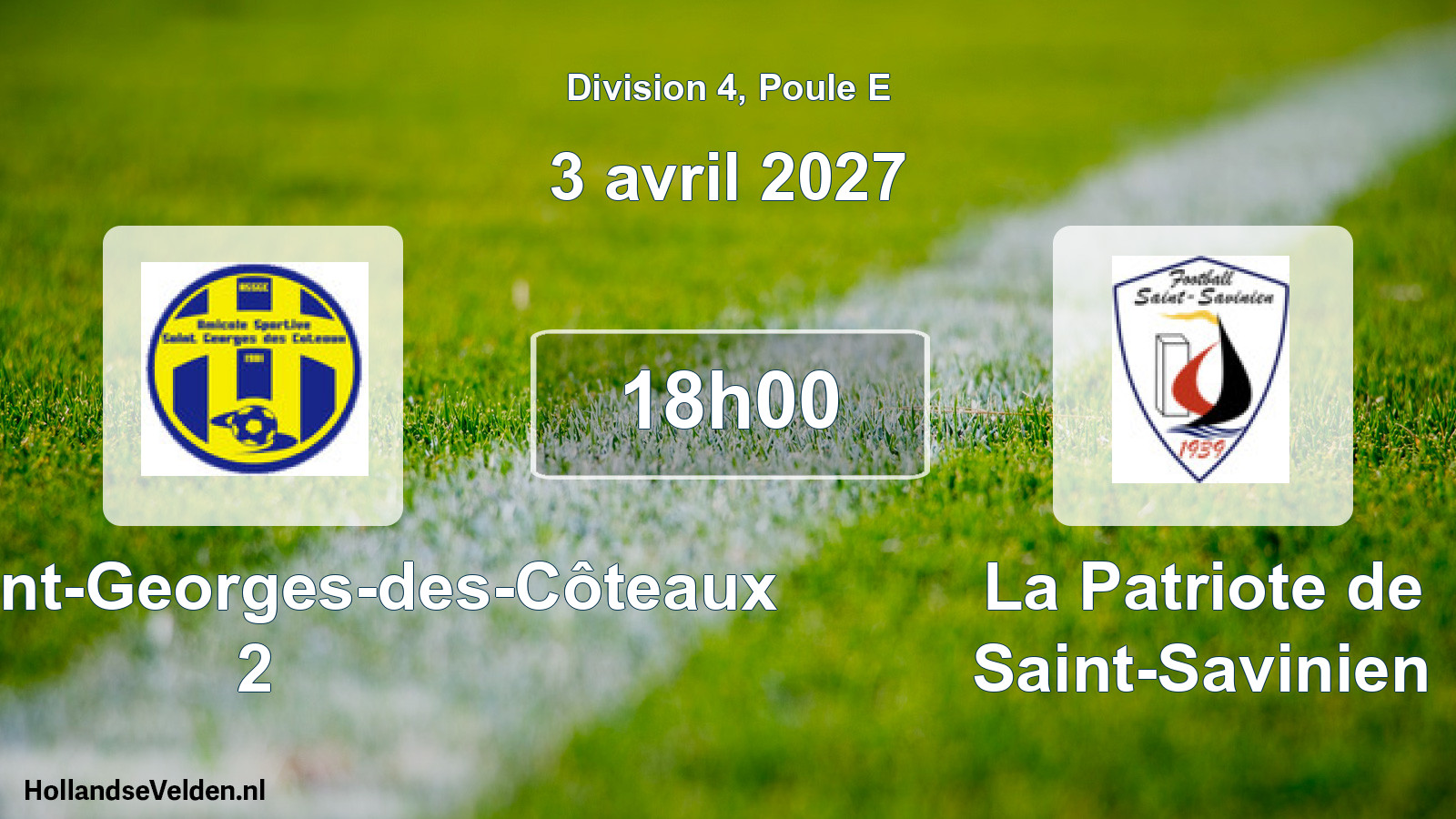 Geplande wedstrijd: AMS Saint-Georges-des-Côteaux 2 - La Patriote de Saint-Savinien (3 april 2027)