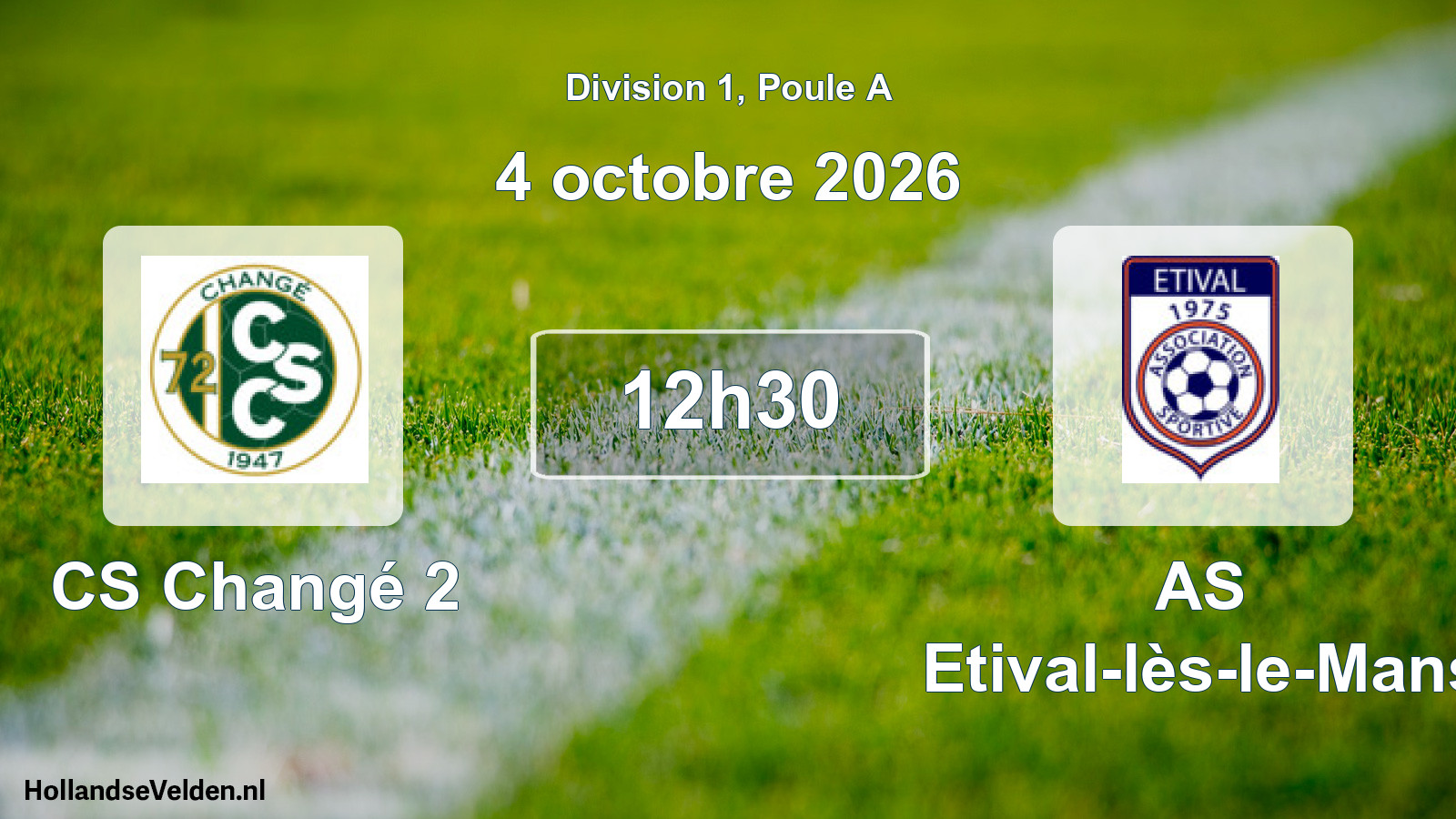 Match programmé: CS Changé 2 - AS Etival-lès-le-Mans (4 octobre 2026)