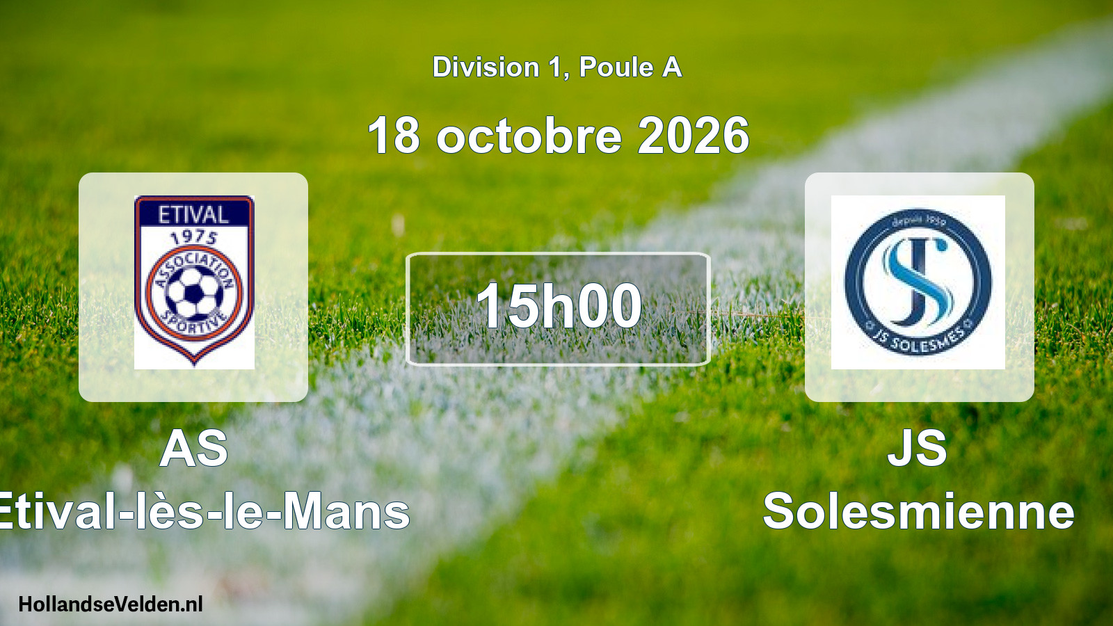 Match programmé: AS Etival-lès-le-Mans - JS Solesmienne (18 octobre 2026)