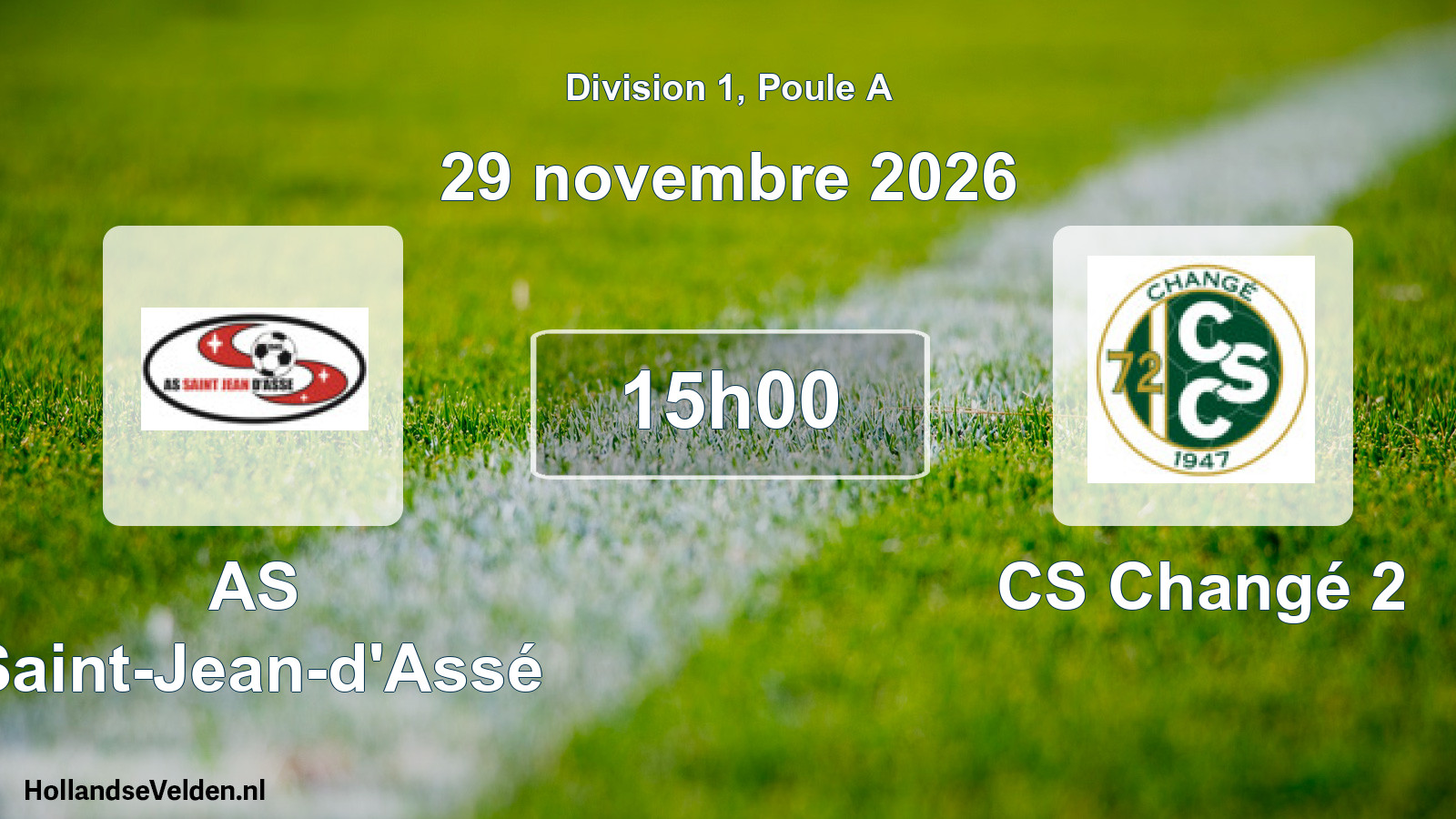 Match programmé: AS Saint-Jean-d'Assé - CS Changé 2 (29 novembre 2026)