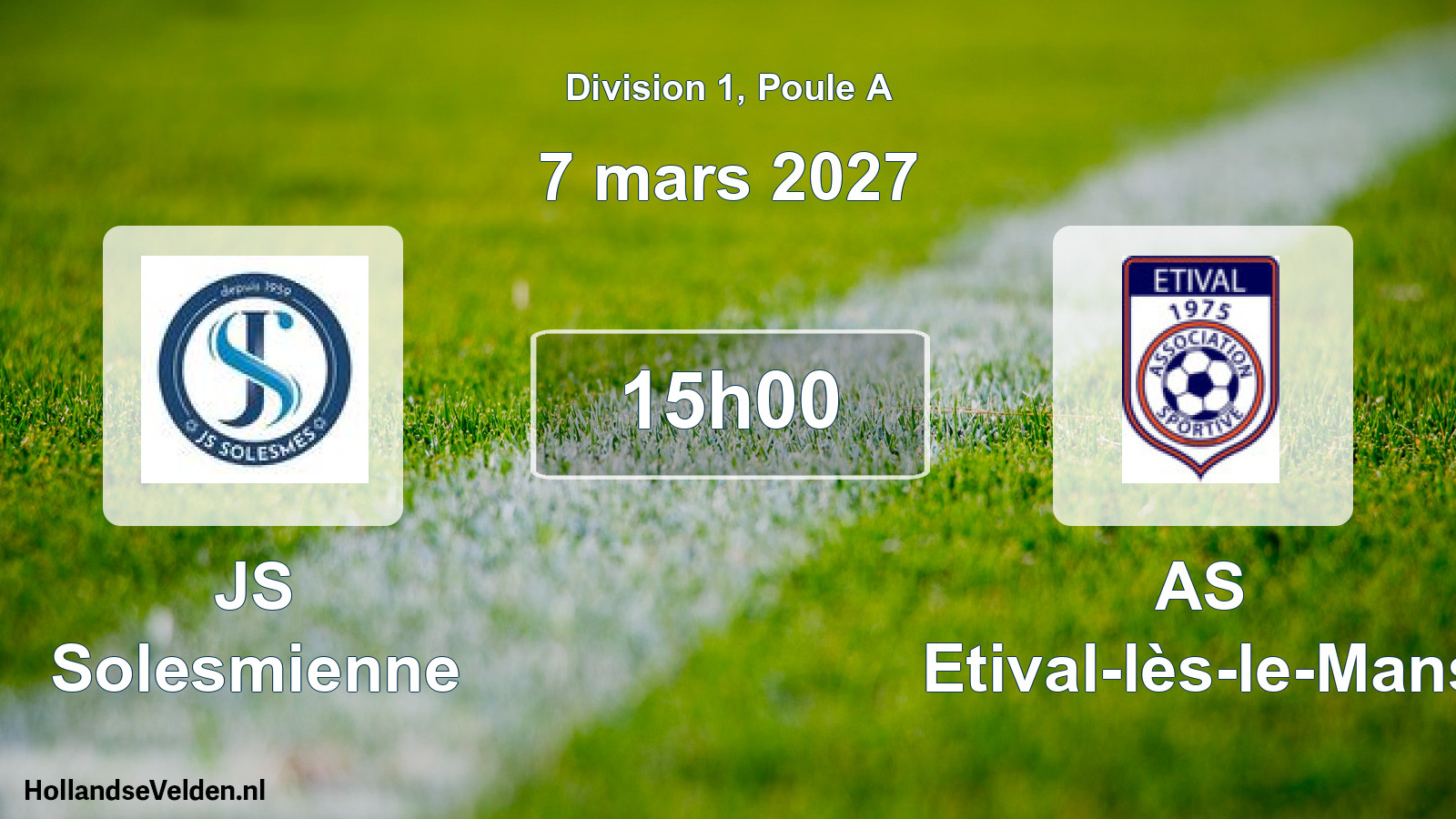 Match programmé: JS Solesmienne - AS Etival-lès-le-Mans (7 mars 2027)