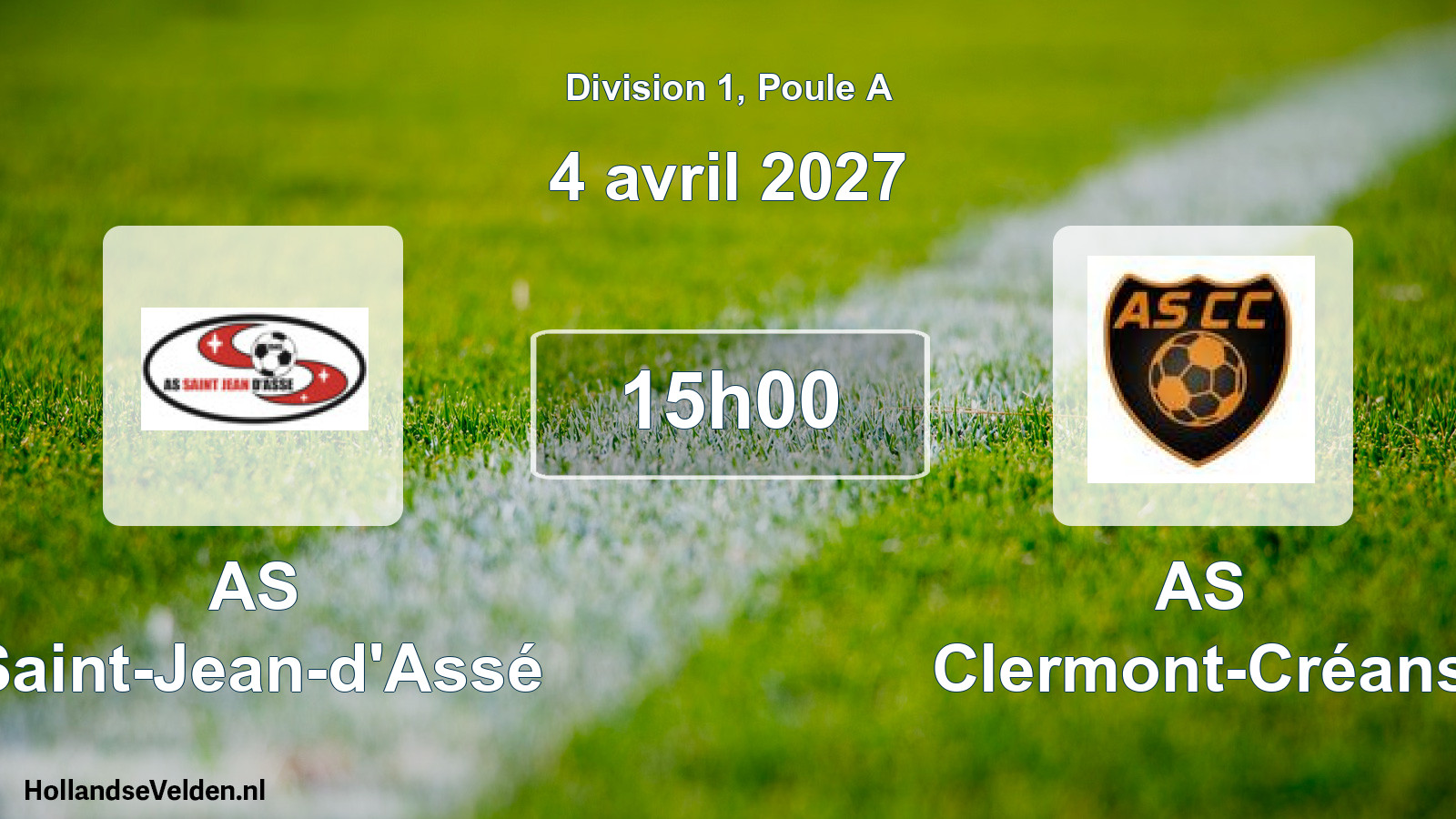 Match programmé: AS Saint-Jean-d'Assé - AS Clermont-Créans (4 avril 2027)