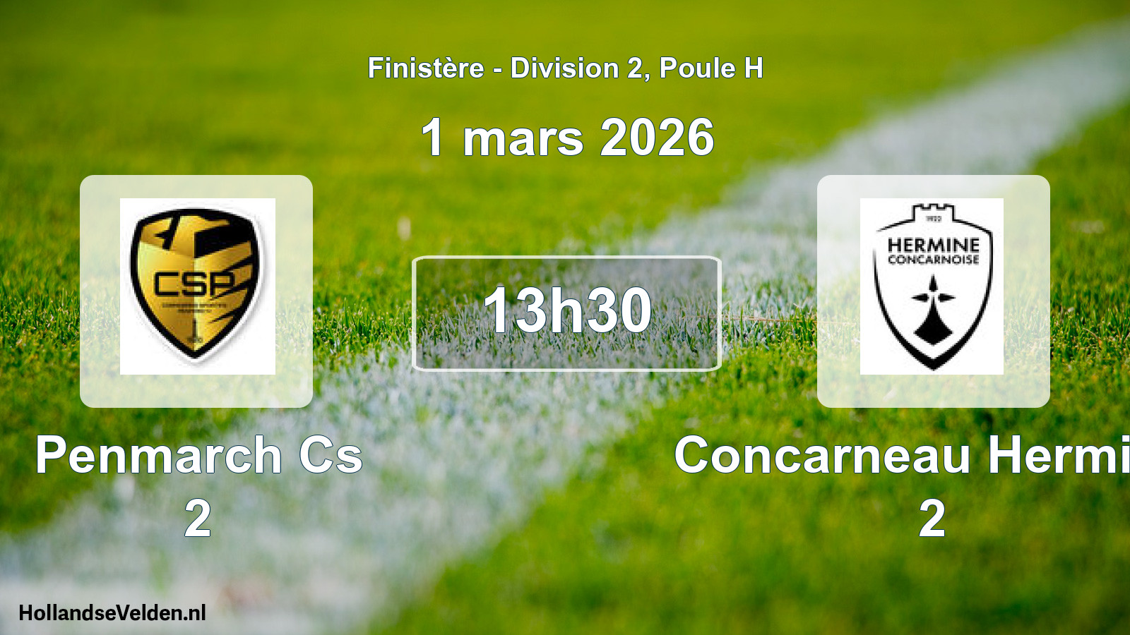 Geplande wedstrijd: Penmarch Cs 2 - Concarneau Hermine 2 (1 mars 2026)