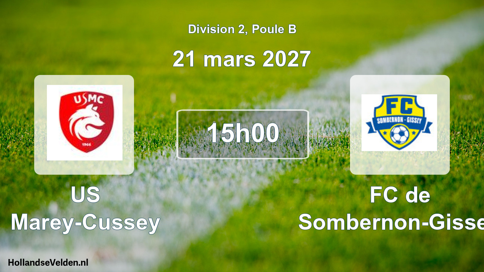 Match programmé: US Marey-Cussey - FC de Sombernon-Gissey (21 mars 2027)