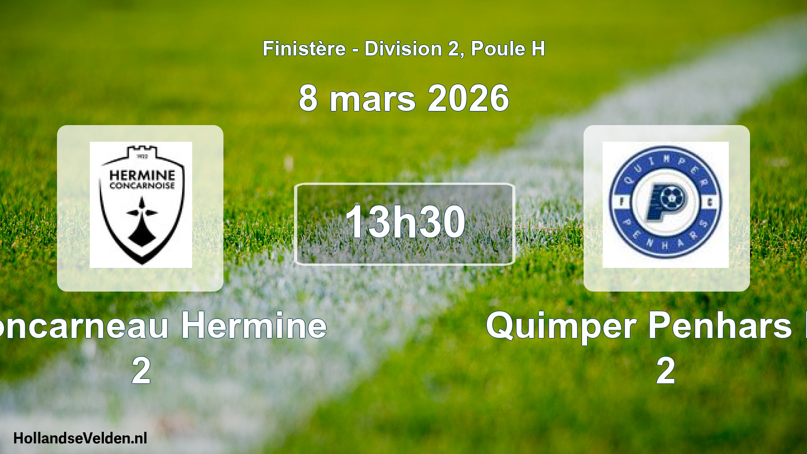 Geplande wedstrijd: Concarneau Hermine 2 - Quimper Penhars Fc 2 (8 mars 2026)