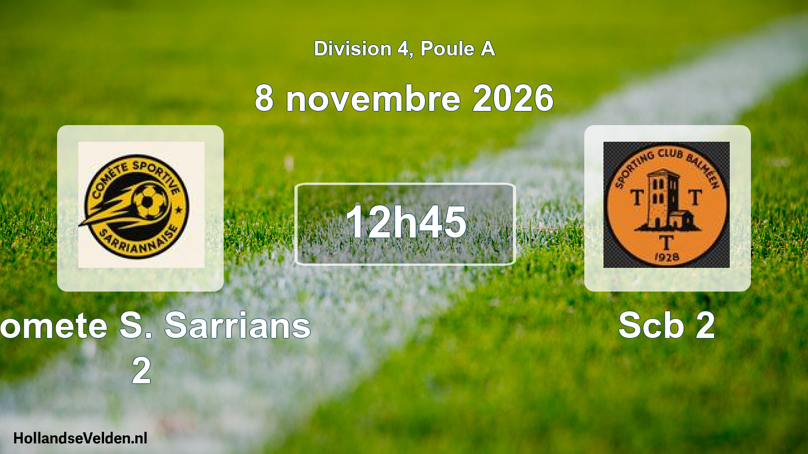 Geplande wedstrijd: Comete S. Sarrians 2 - Scb 2 (8 november 2026)