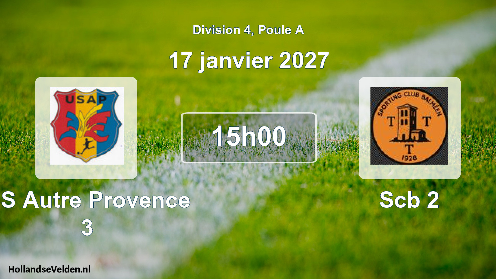 Match programmé: US Autre Provence 3 - Scb 2 (17 janvier 2027)