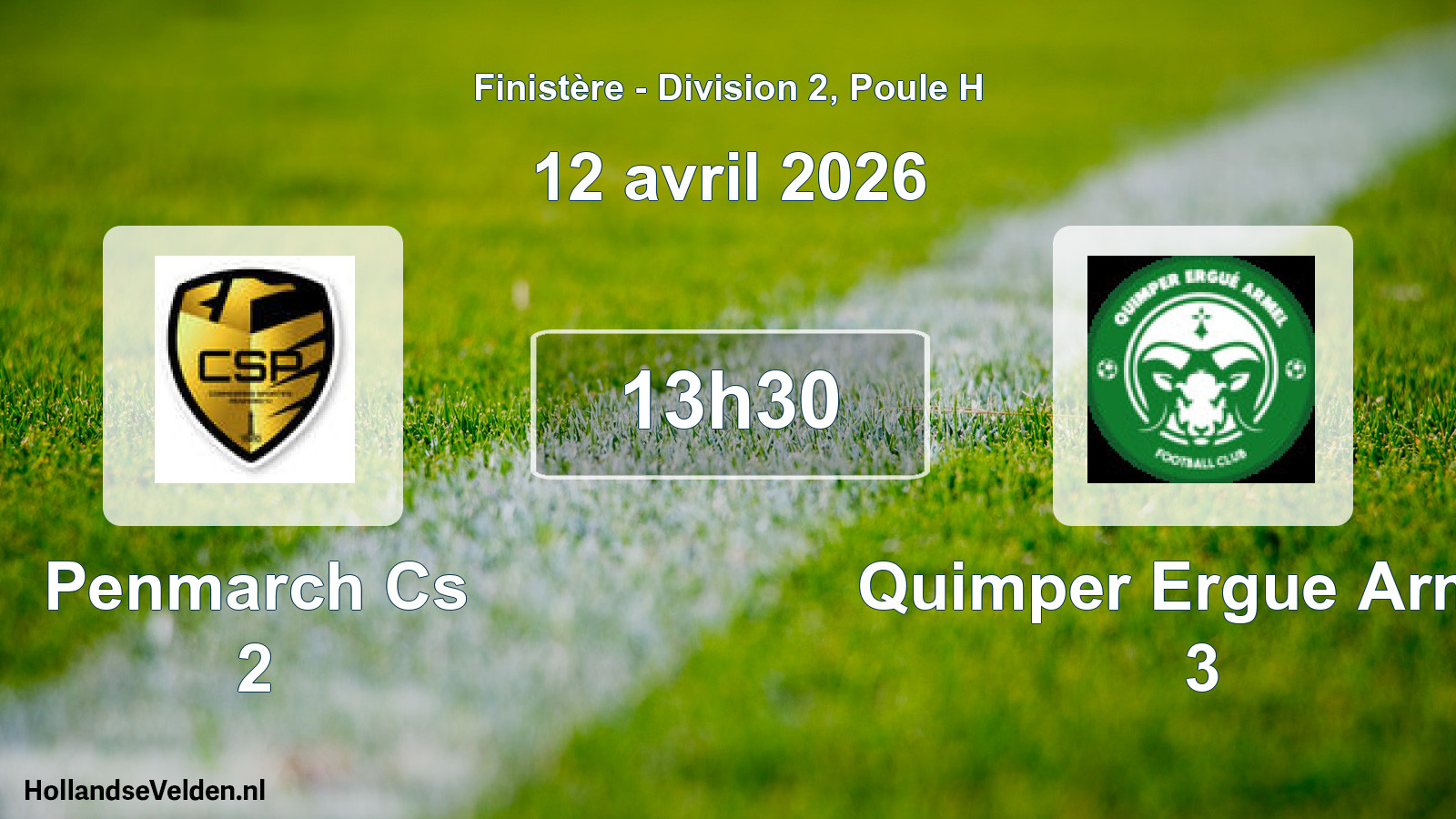 Geplande wedstrijd: Penmarch Cs 2 - Quimper Ergue Armel 3 (12 avril 2026)