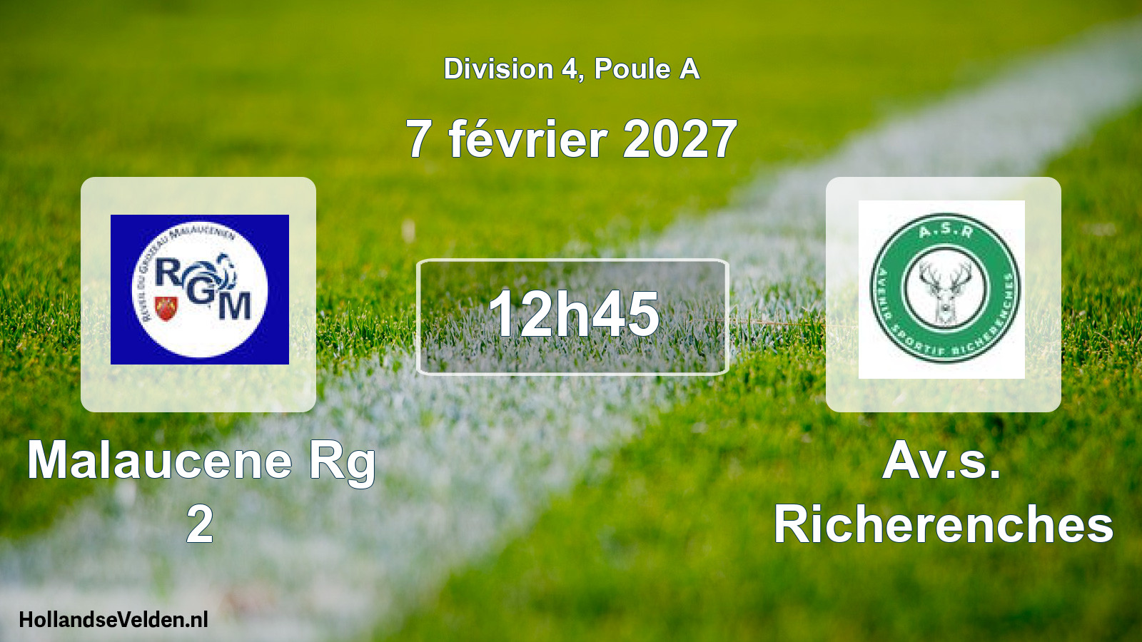 Match programmé: Malaucene Rg 2 - Av.s. Richerenches (7 février 2027)