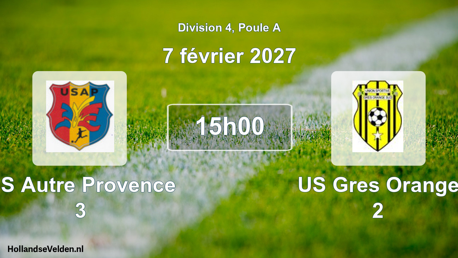 Geplande wedstrijd: US Autre Provence 3 - US Gres Orange 2 (7 februari 2027)